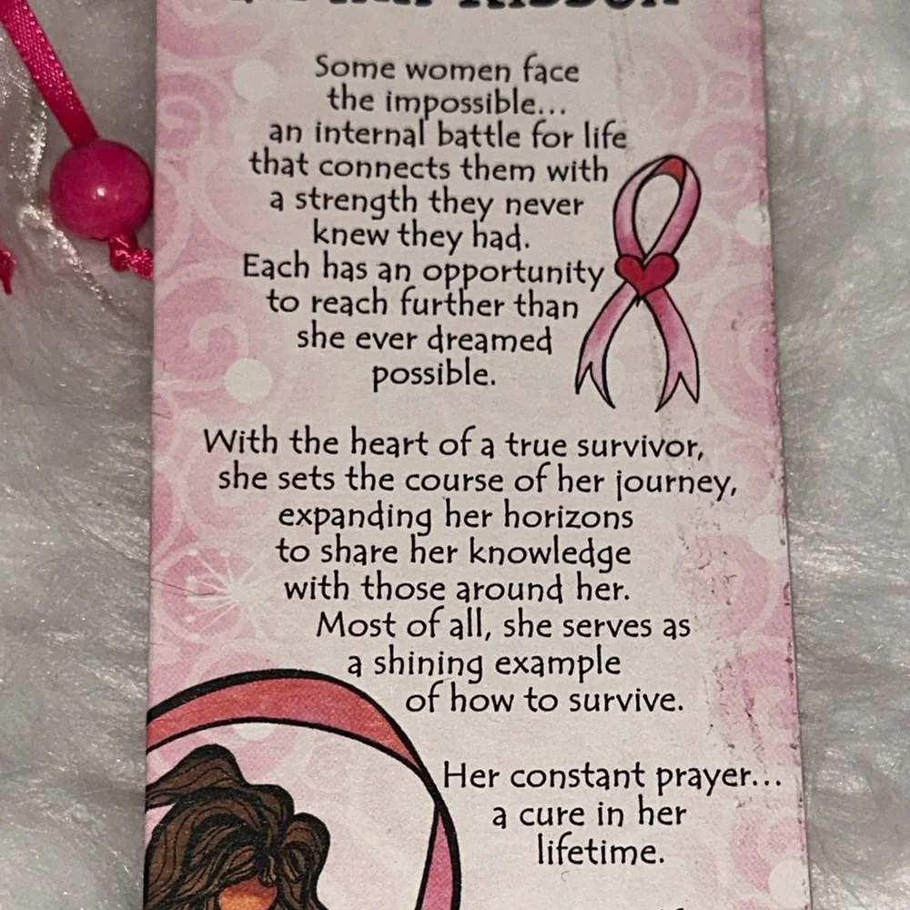 Inspirational Pink Ribbon Bookmark